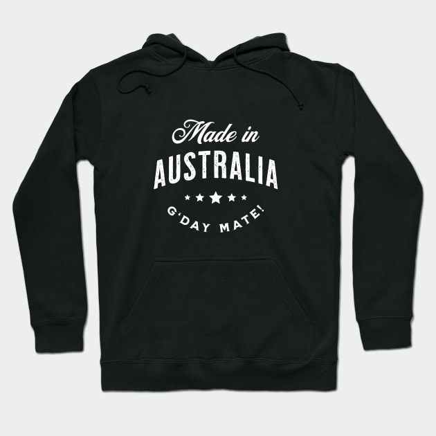 Made In Australia - Vintage Logo Text Design Hoodie by VicEllisArt